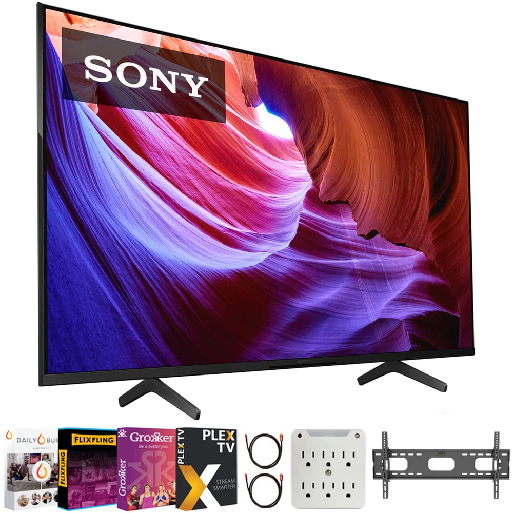 Sony KD85X85K 85 inch X85K 4K HDR LED TV with Smart Google TV 2022 Model Bundle with Premiere Movies Streaming + 37-100 Inch TV Wall Mount + 6-Outlet Surge Adapter + 2X 6FT 4K HDMI 2.0 Cable
