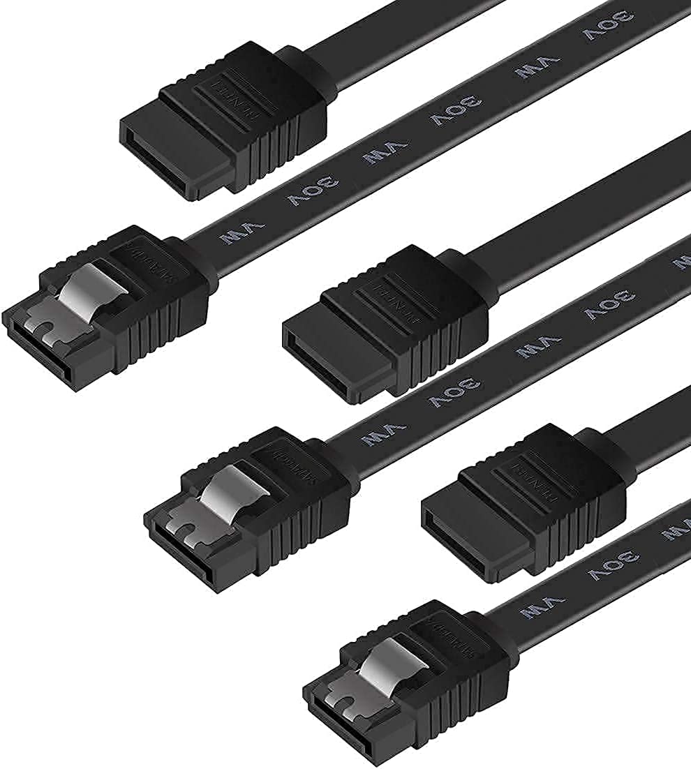         BENFEI SATA Cable III, 3 Pack SATA Cable III 6Gbps Straight HDD SDD Data Cable with Locking Latch 18 Inch Compatible for SATA HDD, SSD, CD Driver, CD Writer - Black       
