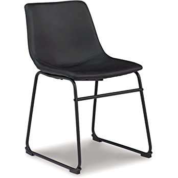          Signature Design by Ashley Centiar Mid Century Dining Room Bucket Chair, Set of 2, Engineered Wood, Black        