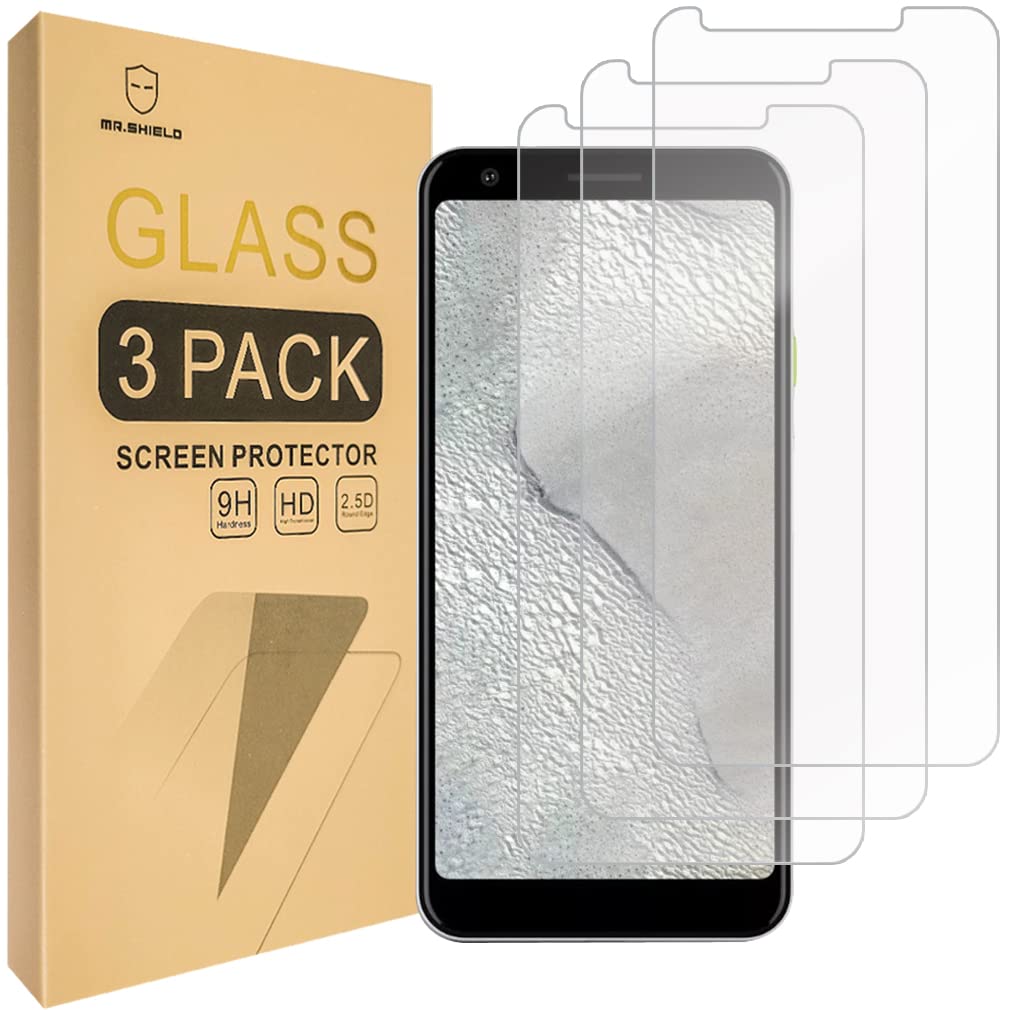 Mr.Shield [3-PACK] Designed For Google (Pixel 3a XL) [Tempered Glass] Screen Protector [Japan Glass With 9H Hardness] with Lifetime Replacement