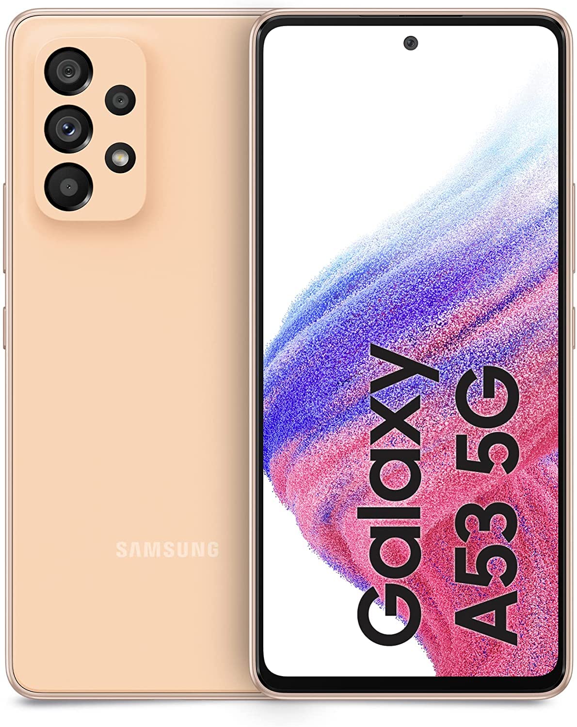 Samsung Galaxy A53 5G (SM-A536E/DS) Dual SIM,128 GB 6GB RAM, Factory Unlocked GSM, International Version - No Warranty - (Awesome Peach)
