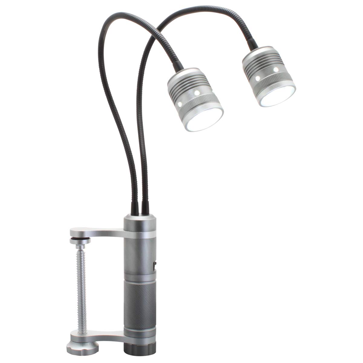 Aven 26537 Dual Gooseneck LED Task Light w Magnetic Base, Silver