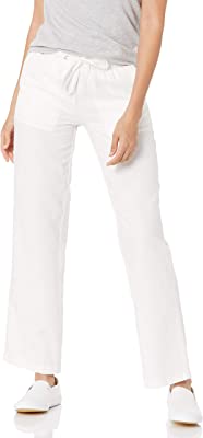 Women's Linen Blend Drawstring Wide Leg Pant (Available in Plus Size)
