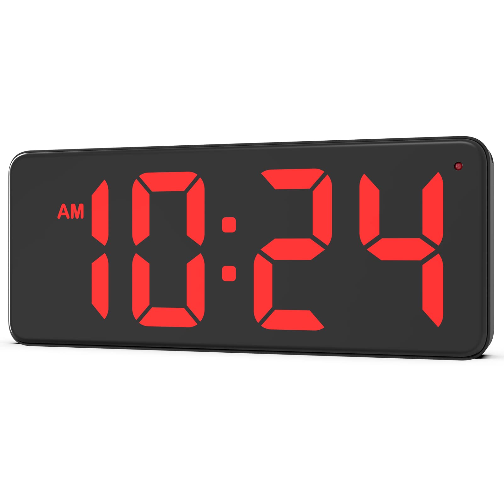 Wall Clock - LED Digital Wall Clock with Large Display, Big Digits, Auto-Dimming, Anti-Reflective Surface, 12/24Hr Format, Small Silent Wall Clock for Living Room, Bedroom, Farmhouse, Kitchen, Office