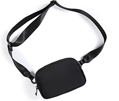 Crossbody Bag with Adjustable Strap Small Shoulder Pouch for Workout Running Travelling Hiking, Black