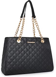 Shoulder Handbags for Women Quilted Tote Purse Ladies Designer Satchel Hobo Bag with Chain Strap Gift