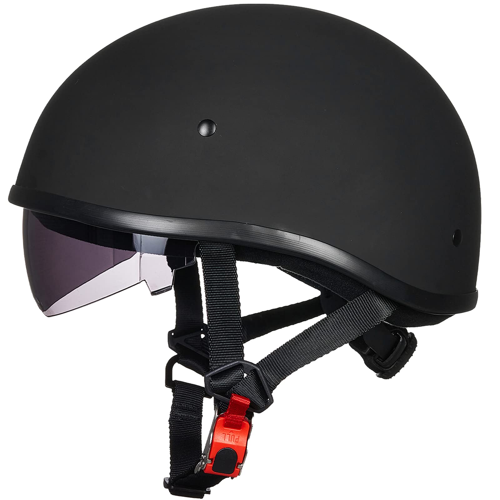 ILM Motorcycle Half Helmet with Sunshield Quick Release Strap Half Face Fit for Cruiser Scooter DOT Approved 883V