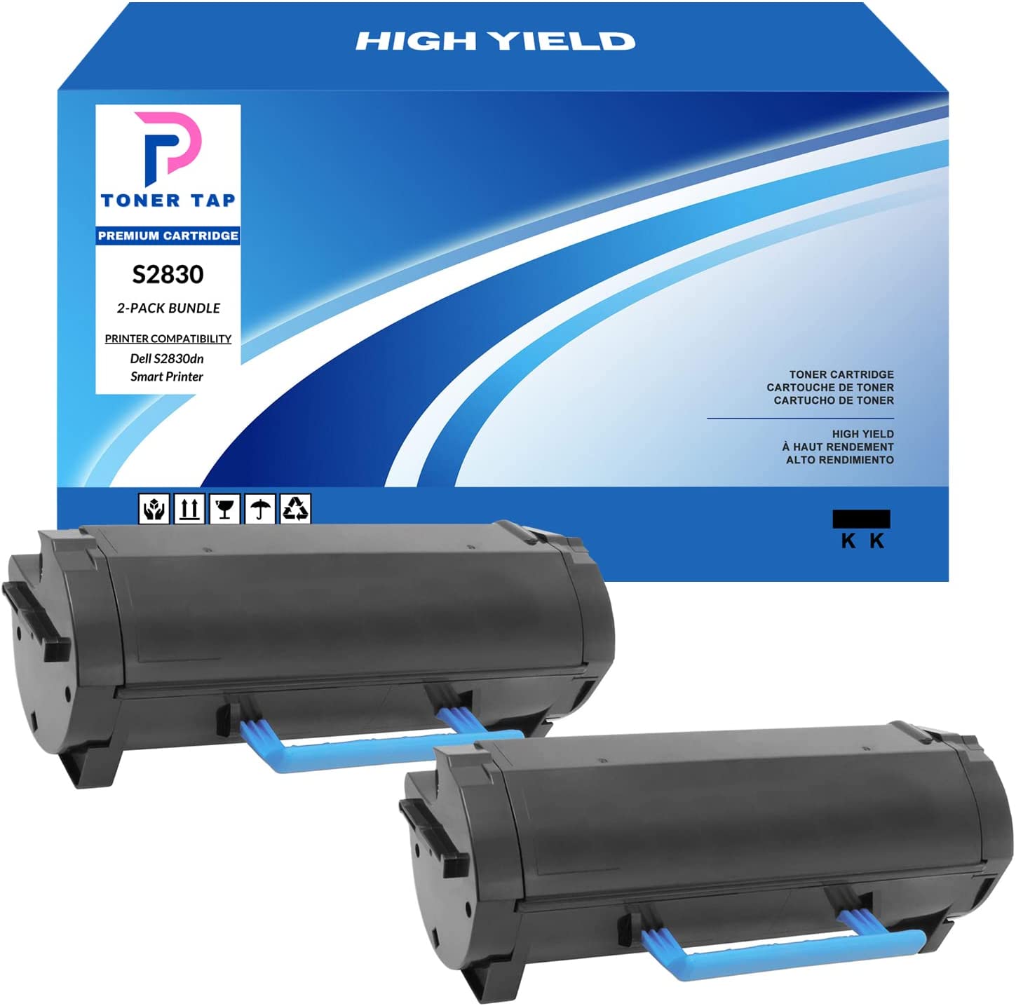         Toner Tap HIGH Yield for Dell S2830dn Smart Printer (2-Pack Bundle) GGCTW CH00D 593-BBYP Compatible Replacement Cartridge       