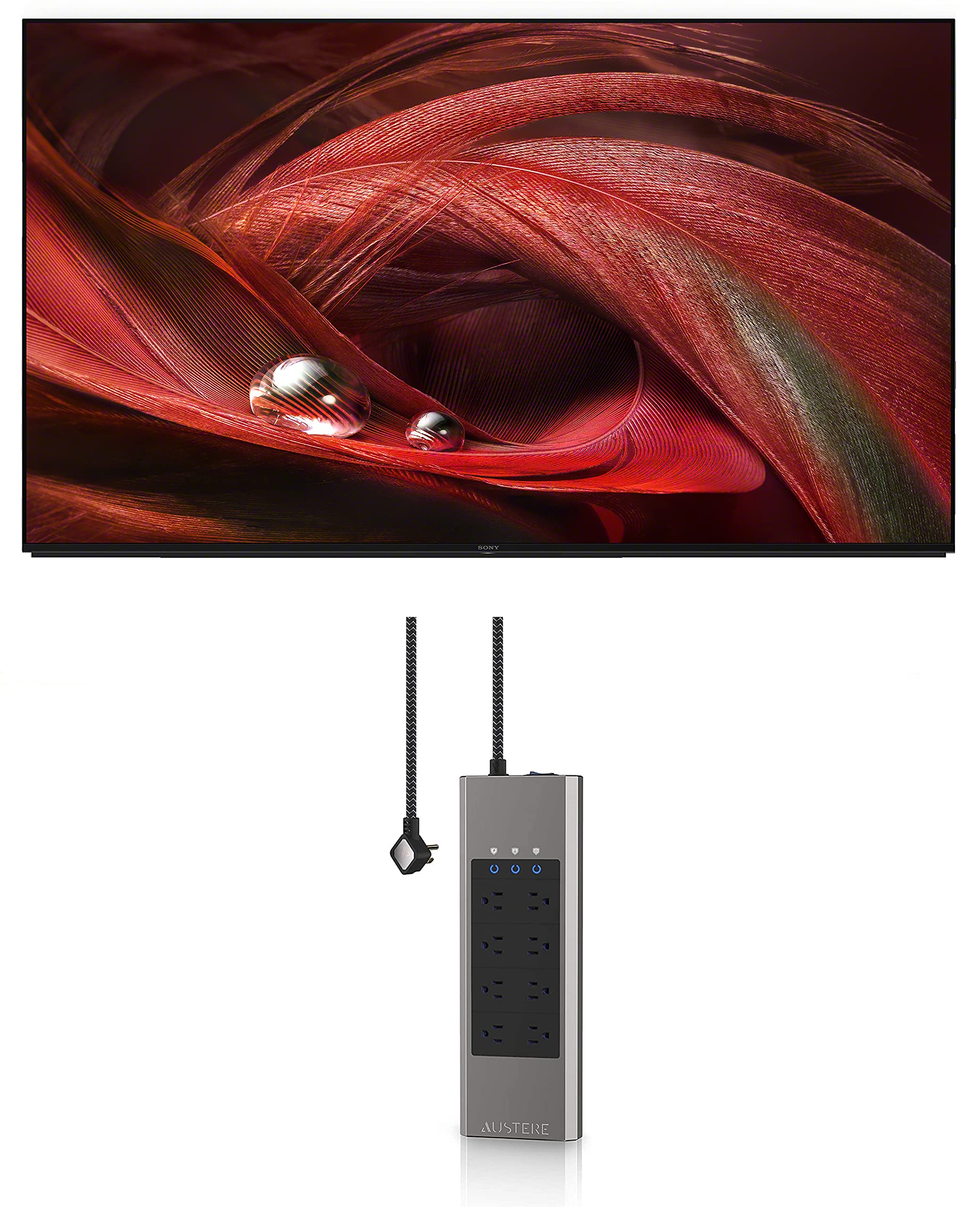 Sony XR85X95J Bravia XR X95J 85" 4K HDR Full Array LED Smart TV with an Austere 7S-PS8-US1 VII-Series 8 Outlet Power w/Omniport USB (2021)