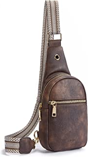 Sling Bag for Women Vegan Leather Small Fanny Pack Crossbody Bags Chest Bag for Women Coffee