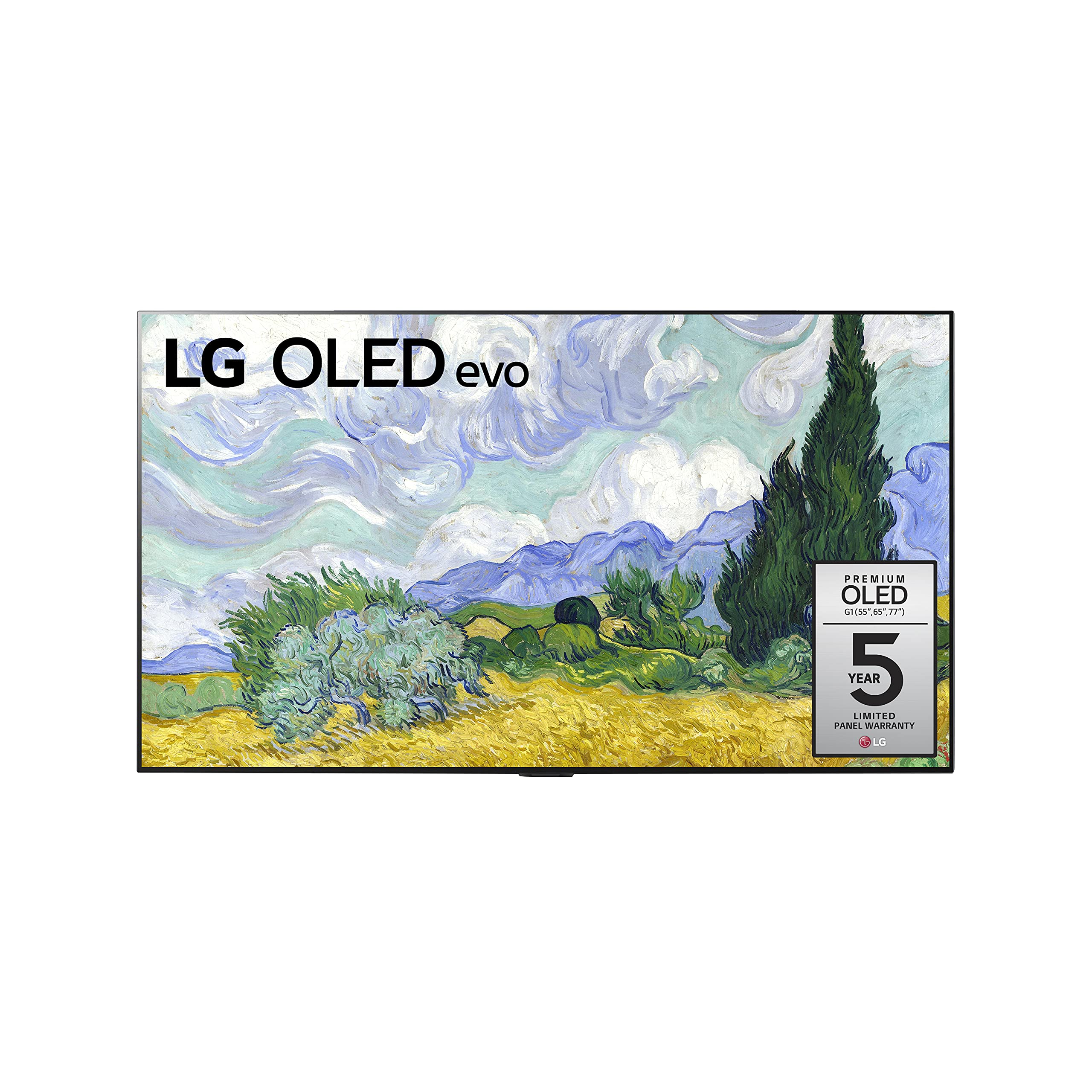 LG OLED G1 Series 65” Alexa Built-in 4k Smart OLED evo TV, Gallery Design, 120Hz Refresh Rate, AI-Powered, Dolby Vision IQ and Dolby Atmos, WiSA Ready (OLED65G1PUA, 2021)