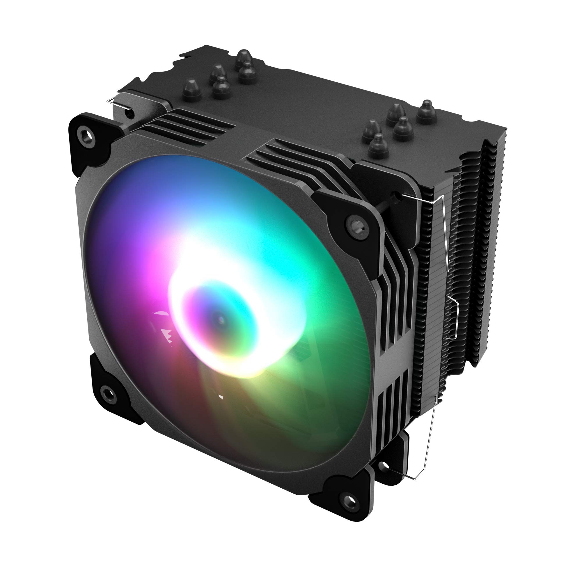 Vetroo V5 CPU Air Cooler w/ 5 Heat Pipes 120mm PWM Processor 150W TDP Cooler for Intel LGA 1700/1200/115X AMD AM5/AM4 w/Addressable RGB Lights Sync(V5, Black)