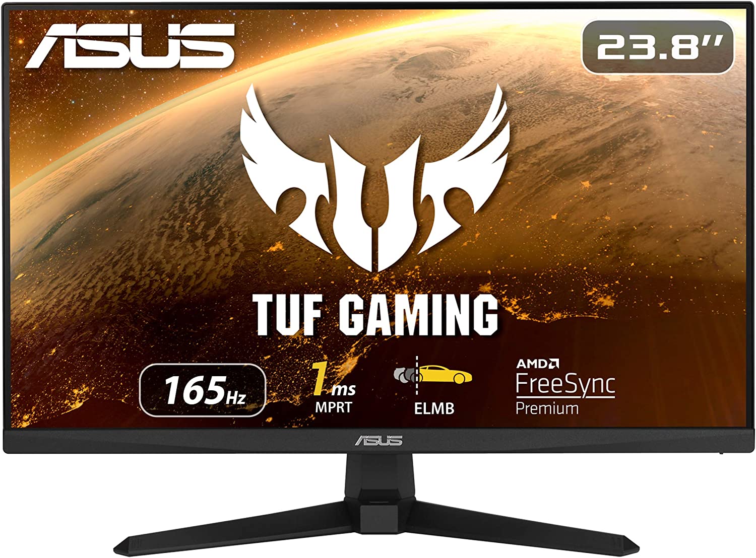         ASUS TUF Gaming 23.8” 1080P Monitor (VG249Q1A) - Full HD, IPS, 165Hz (Supports 144Hz), 1ms, Extreme Low Motion Blur, Speaker, FreeSync? Premium, Shadow Boost, VESA Mountable, DisplayPort, HDMI