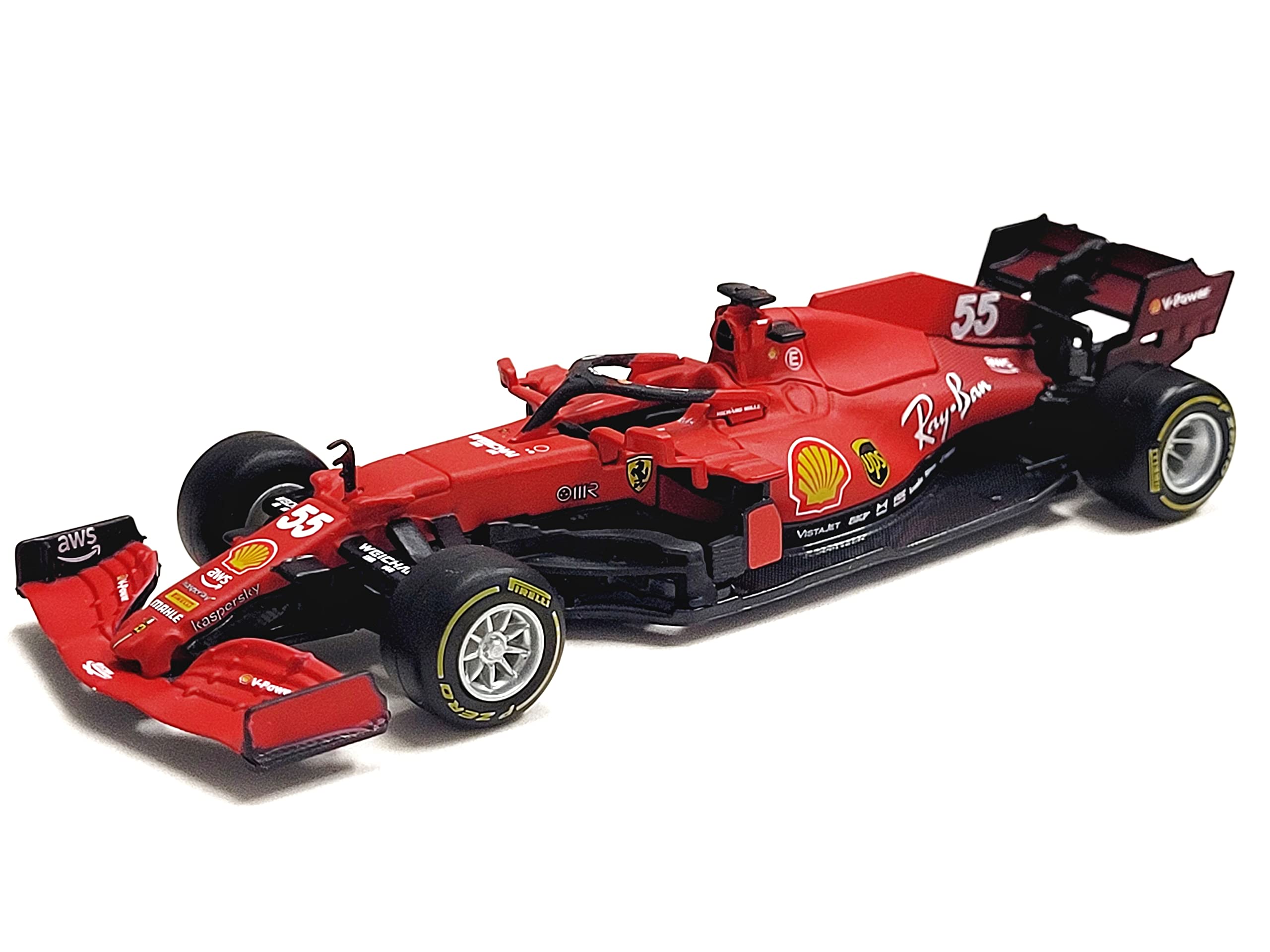 Bburago 1/43 2021 Ferrari SF21 F1 #55 Carlos Sainz Diecast Model Car 36829