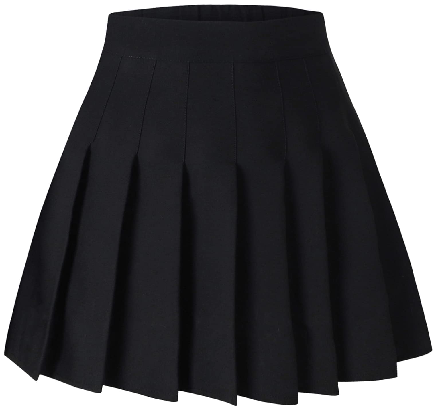 Girls Women's Pleated Skirt with Comfy Casual Stretchy Band, US S - US 4XL