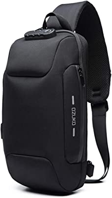 Anti Theft Sling Bag Shoulder Crossbody Backpack Waterproof Chest Bag with USB Charging Port Lightweight Casual Daypack