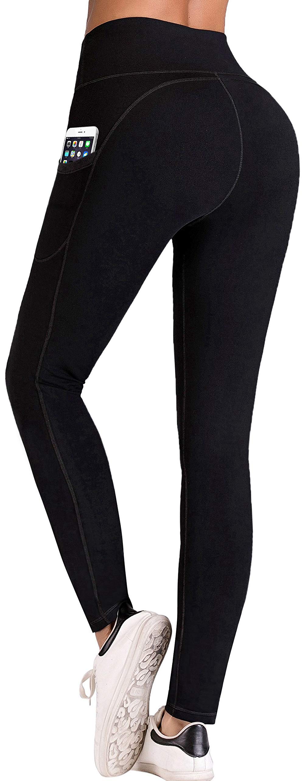 High Waist Yoga Pants with Pockets, Tummy Control, Workout Pants for Women 4 Way Stretch Yoga Leggings with Pockets
