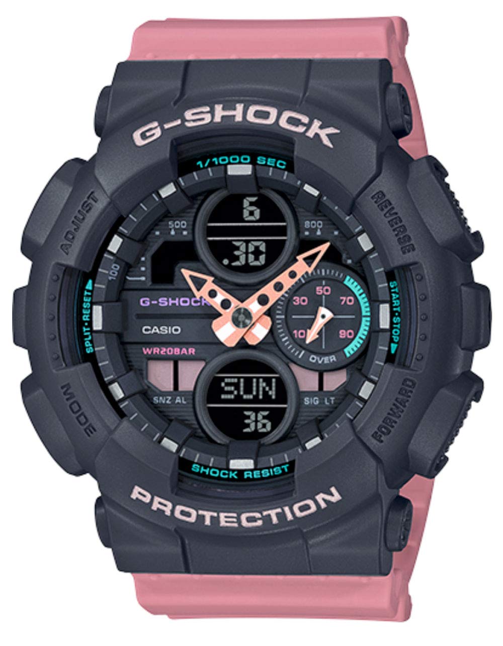 Ladies G-Shock S-Series Pink Resin Band Watch GMAS140-4A