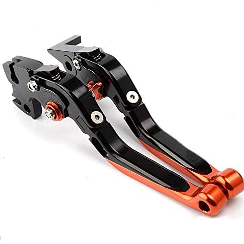 YP YuanPei Orange Motorcycle CNC Aliminum Adjustable Folding Extendable Brake Clutch Levers Fit for 125 200 390