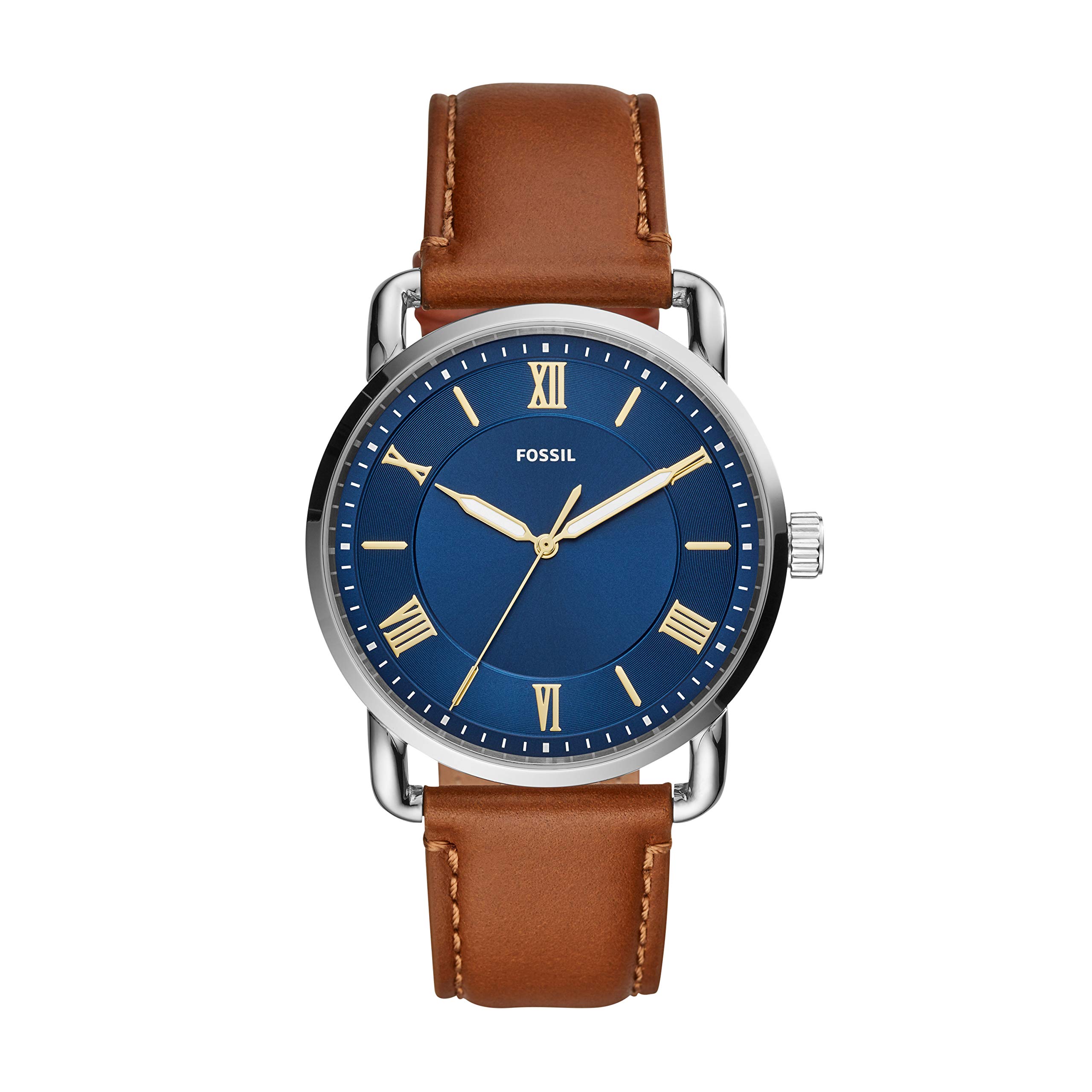 Men's Copeland Stainless Steel and Leather Casual Quartz Watch