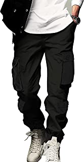 Men's Casual Cargo Pants Military Army Camo Pants Combat Work Pants with 8 Pockets(No Belt)