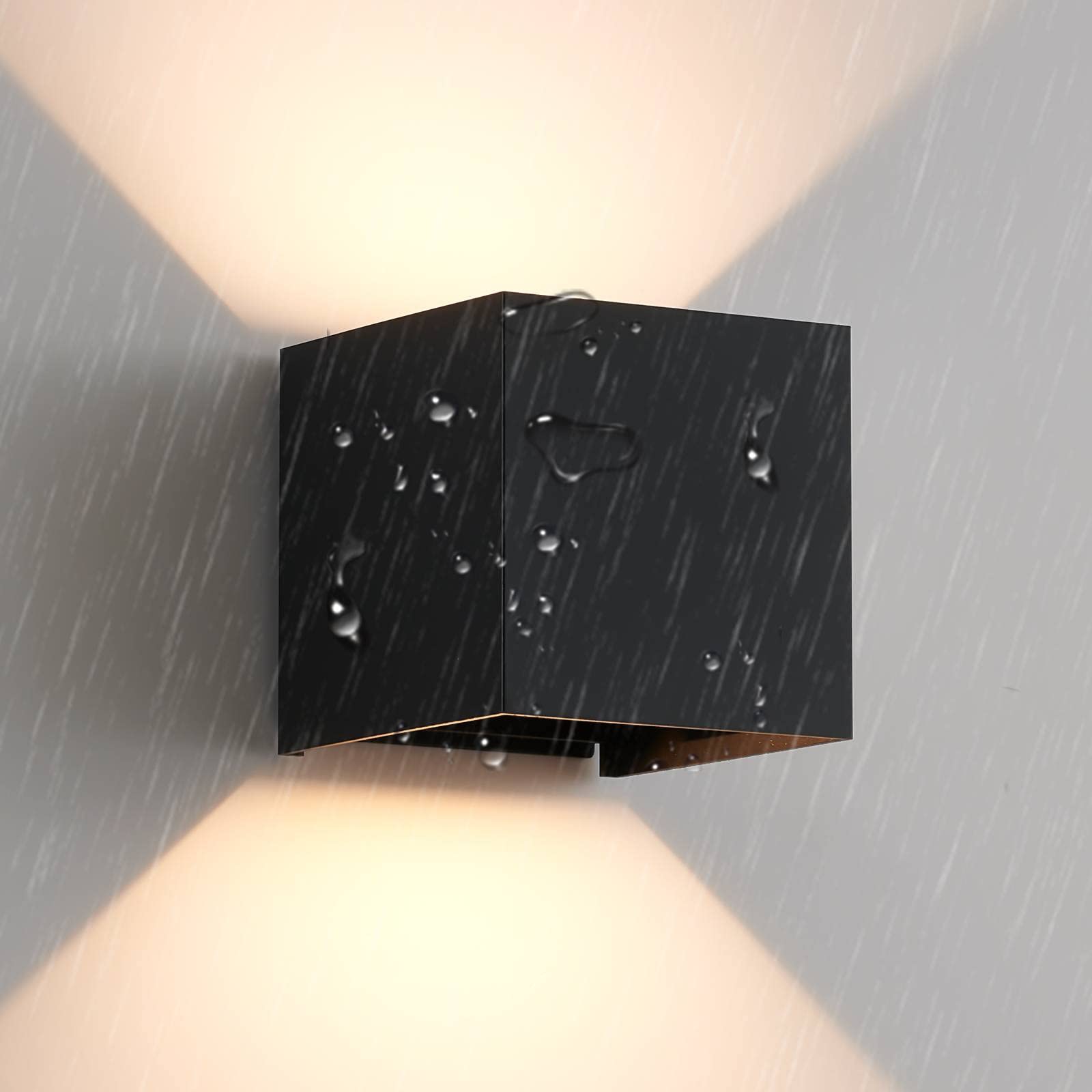 Wall Lights Indoor & Outdoor, 20W Led Exterior Light Fixture Wall Mount, Light Angle Adjustable, 4.7" Cube Waterproof Modern Wall Sconces Wall Lighting Wall Lamp, 3000K for Bedroom Livingroom