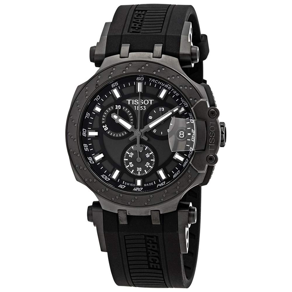 mens T-Race Chrono Quartz Stainless Steel Casual Watch Black T1154173706103