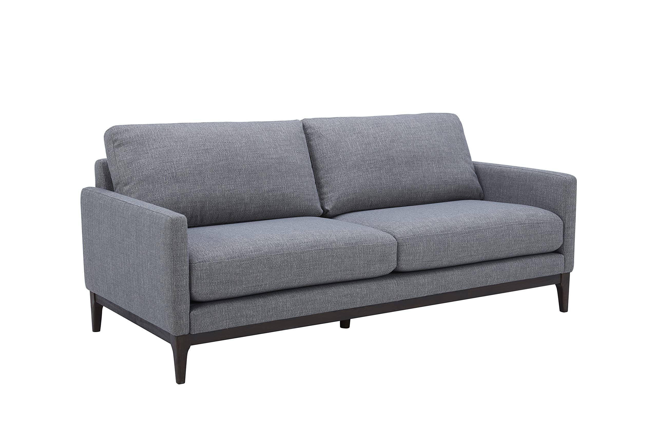 Amazon Brand – Rivet Contemporary Apartment Sofa with Wood Base, 76.8"W, Fog Grey