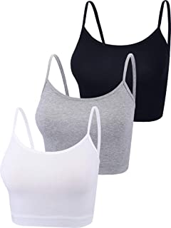 3 Pcs Crop Camisole Top Spaghetti Strap Tank Sleeveless Crop Tank Top for Women Sports