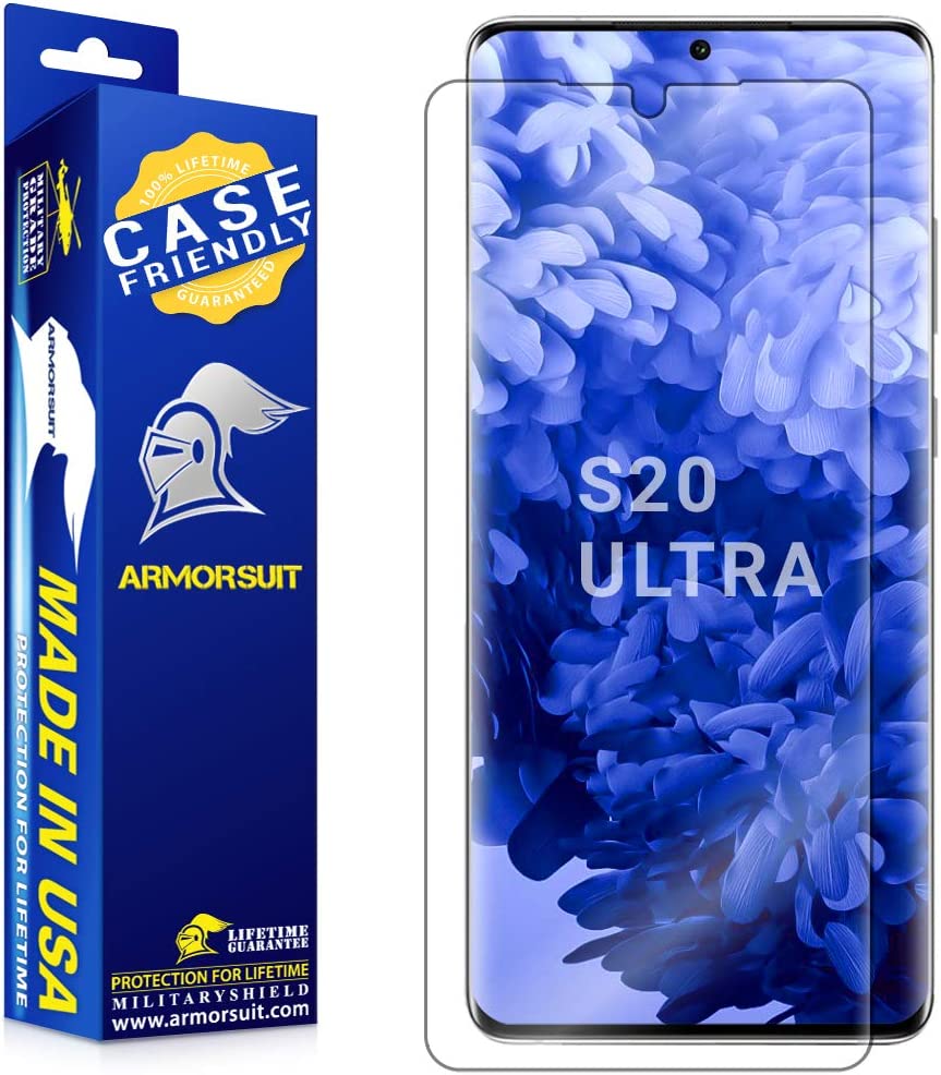         (2 Pack) ArmorSuit MilitaryShield Screen Protector Designed For Samsung Galaxy S20 Ultra 5G (6.9") (Case Friendly) Ultrasonic Fingerprint Compatible Anti-Bubble HD Clear Film       