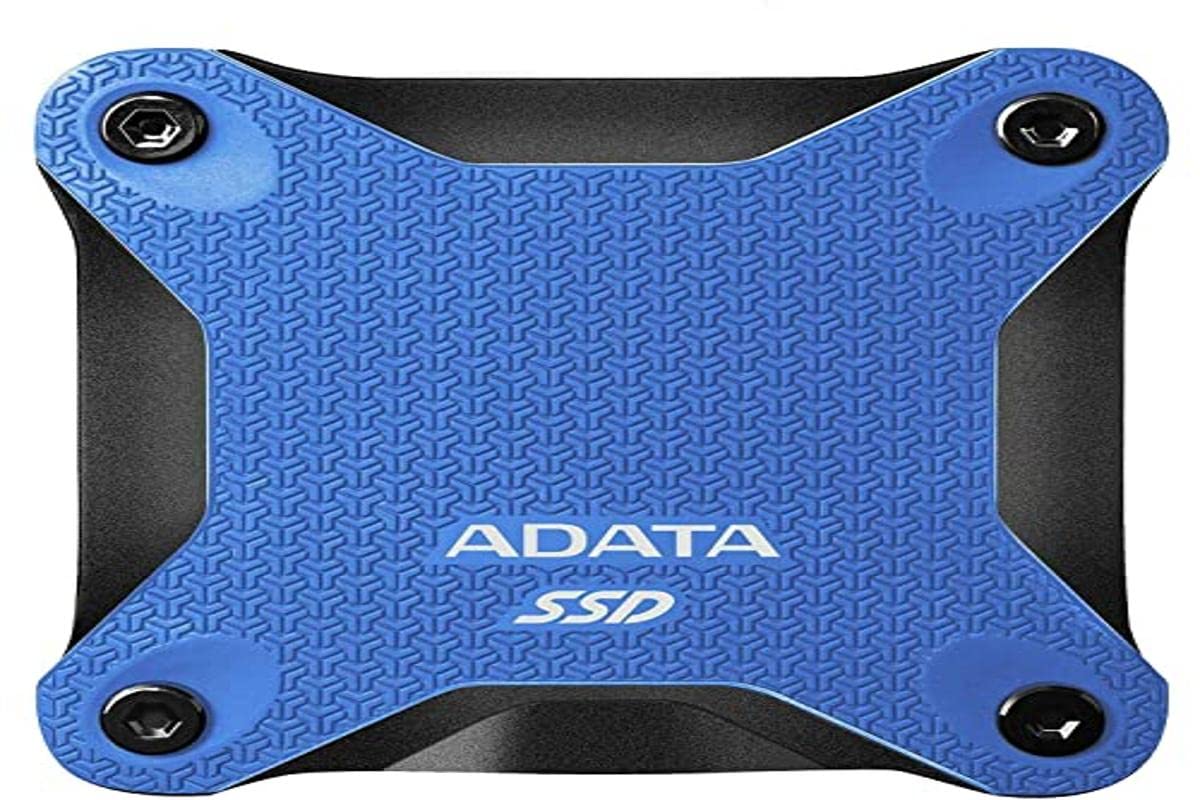 ADATA SD600Q 480GB Ultra-Speed Portable Durable External SSD - Up to 440MB/s - 3D NAND USB3.2 Blue (ASD600Q-480GU31-CBL)