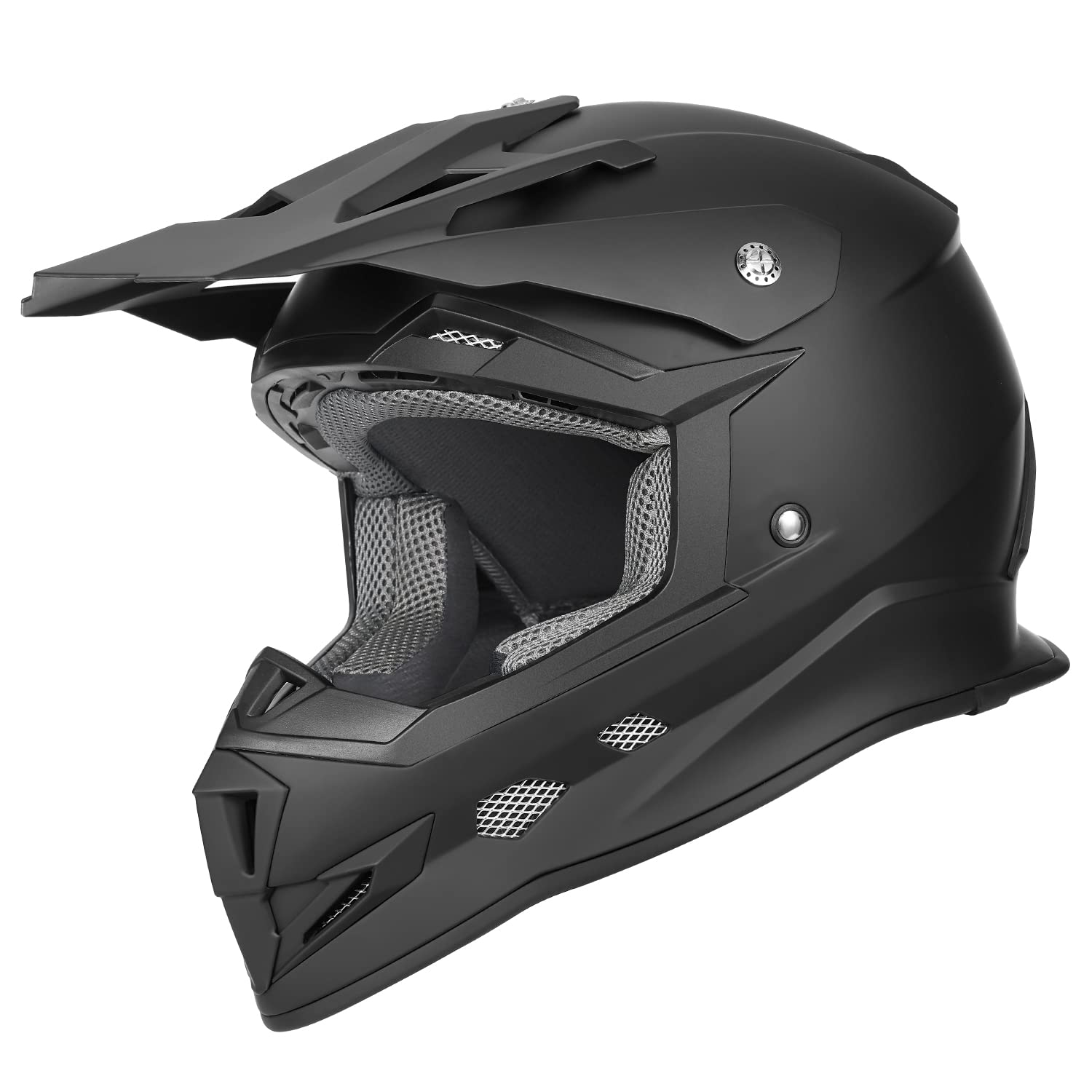 GLX GX23 Dirt Bike Off-Road Motocross ATV Motorcycle Full Face Helmet for Men Women, DOT Approved (Matte Black, Medium)