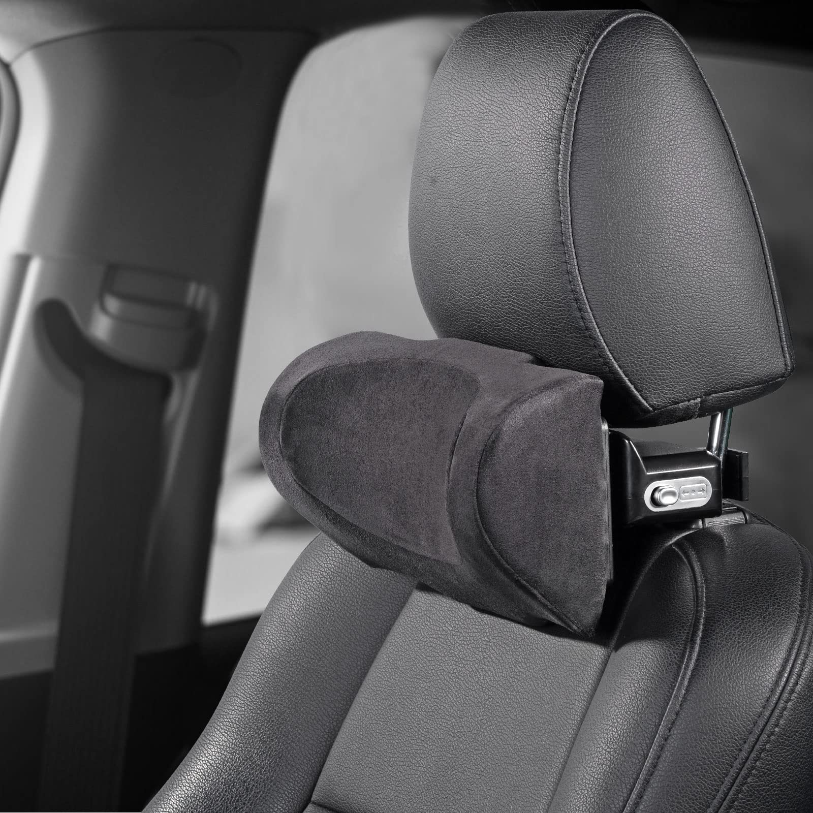 CHEANQUAN Adjustable Car Neck Pillow, Car Headrest Pillow Premium Interior Accessories Headrest Support for Driver or Front Passenger Seat Auto Gadgets (Black)