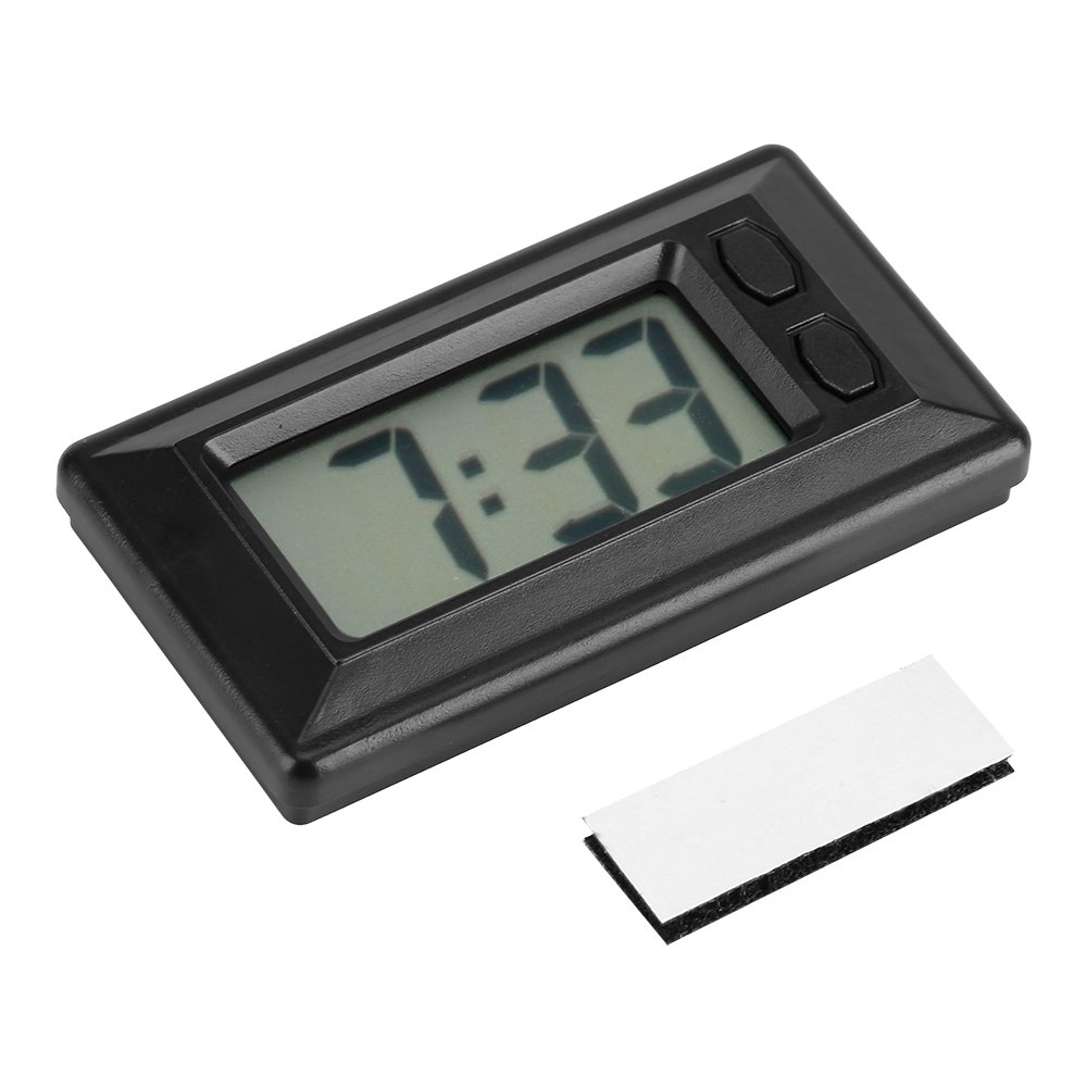 Digital Clock, Digital Alarm Clock LCD Screen Easy to Set can Adhesive Digital Table Car Dashboard Desk Electronic Clock Date Time Calendar Display