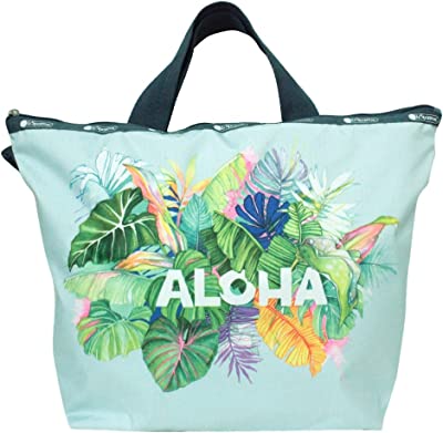 Lauren Roth Nanea Aloha Uluwehi HAWAII EXCLUSIVE Easy Carry Tote Crossbody + Top Handle Handbag, Style 2431/Color K611, Aloha Placement Print - Vibrant Tropical Flowers & Signature Pineapple, Lauren R