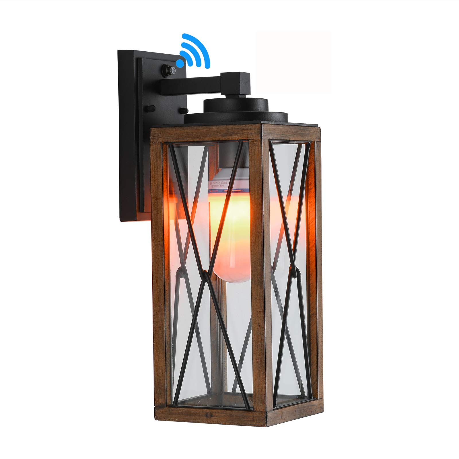 LONEDRUID Dusk to Dawn Sensor Outdoor Wall Lantern 16" H Waterproof Exterior Wall Light Outside Sconce Lighting Fixtures Anti-Rust Wall Mount Lamp for Front Porch Garage Doorway Entryway , ETL List