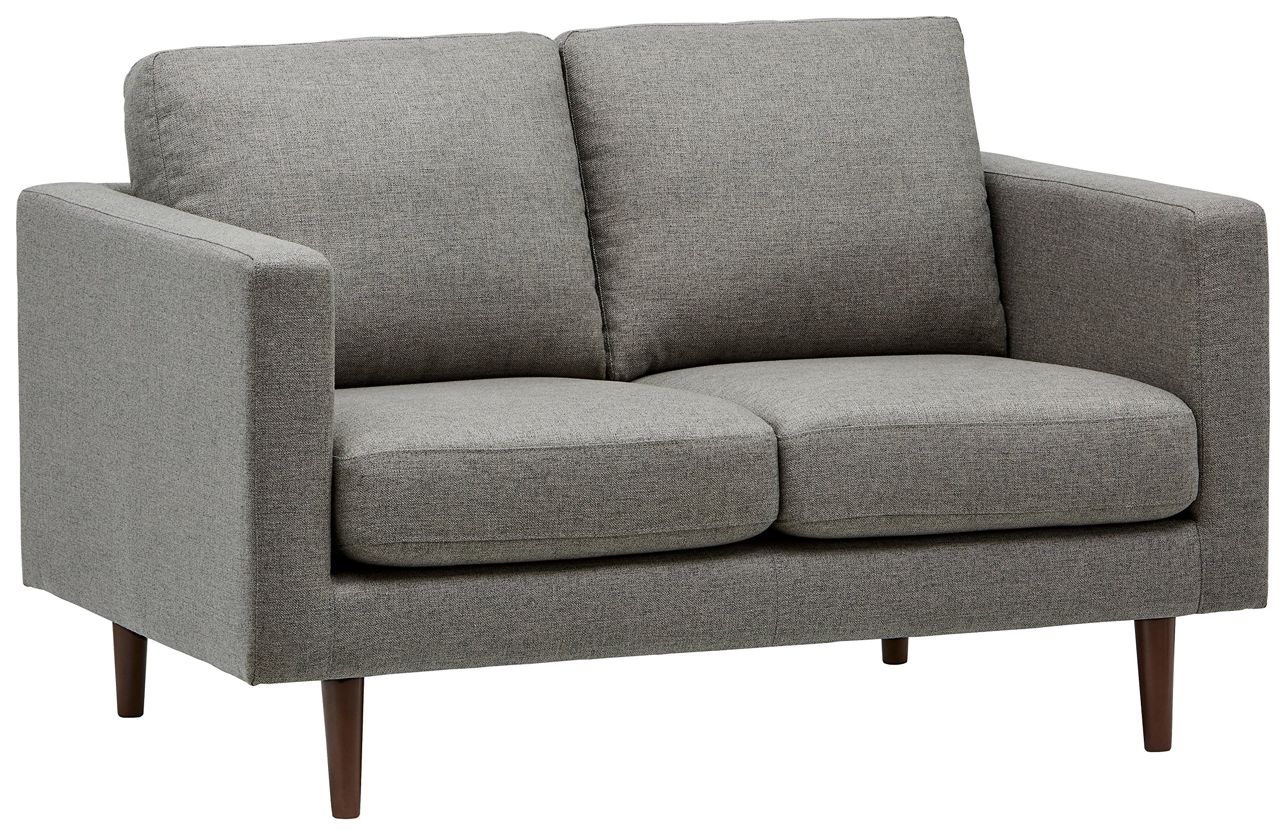 Amazon Brand – Rivet Revolve Modern Upholstered Loveseat Sofa, 56.3"W, Grey Weave