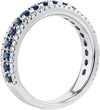          JewelryGift Choose Your Color Gemstone Eternity Band Ring 925 Sterling-Silver Chakra Healing Birthstone Solitaire Engagement Rings Gift for Wedding or Anniversary Womens and Girls Size US 4 t