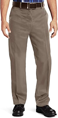 Mens Relaxed Fit No-Iron Plain Front Dress Pants M3#8077