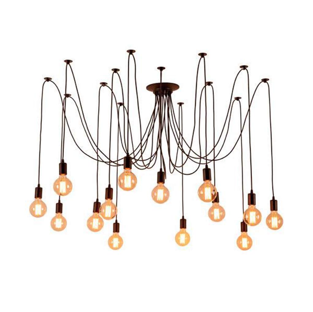 EmyTock Ceiling Spider Lamp Light Pendant Lighting, Antique Classic Adjustable DIY Lighting Chandelier Modern Chic Industrial Dining 14 Arms(Each with 2m Wire)