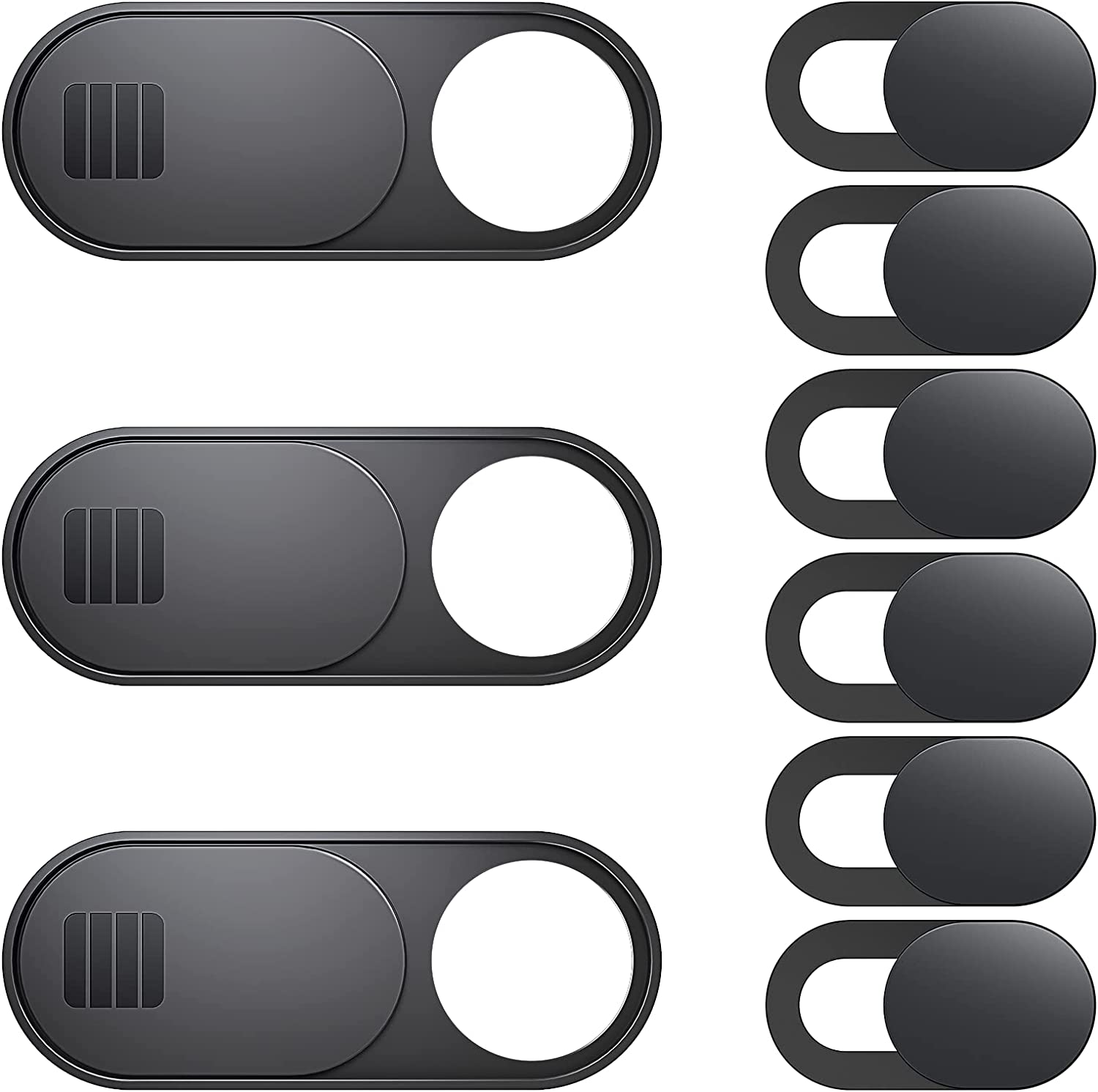         YAMXIN Laptop Camera Cover Slide 9 Pack(3 Large + 6 Small) Webcam Cover Fit Most Laptop, PC, Tablet (Black)       