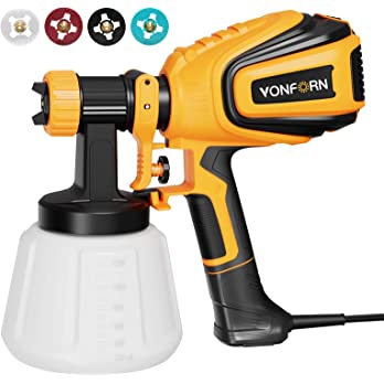          VONFORN Paint Sprayer, 700W HVLP Spray Gun with Cleaning & Blowing Joints, 4 Nozzles and 3 Patterns, Easy to Clean, for Furniture, Cabinets, Fence, Walls, Door, Garden Chairs etc. VF803      