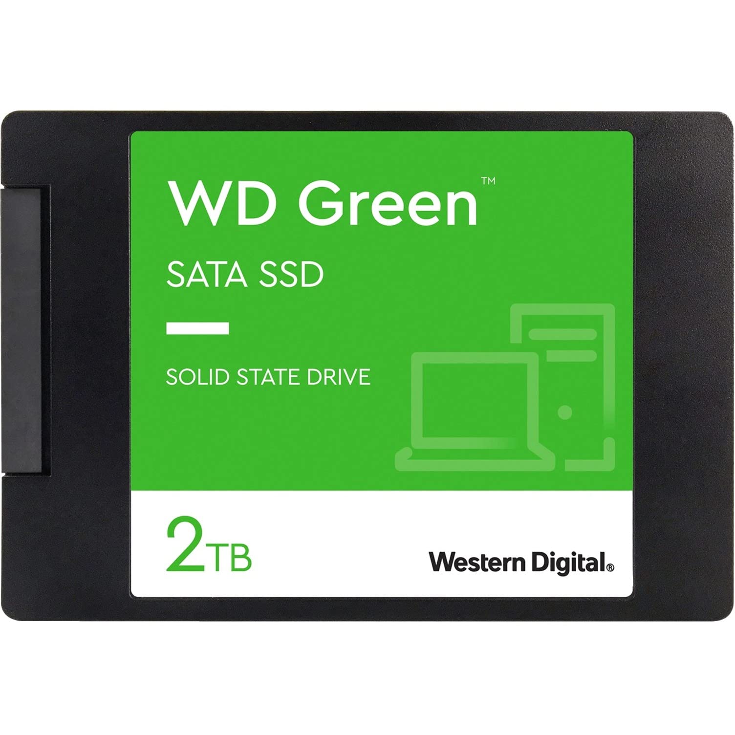 Western Digital 2TB WD Green Internal PC SSD Solid State Drive - SATA III 6 Gb/s, 2.5"/7mm, Up to 550 MB/s - WDS200T2G0A