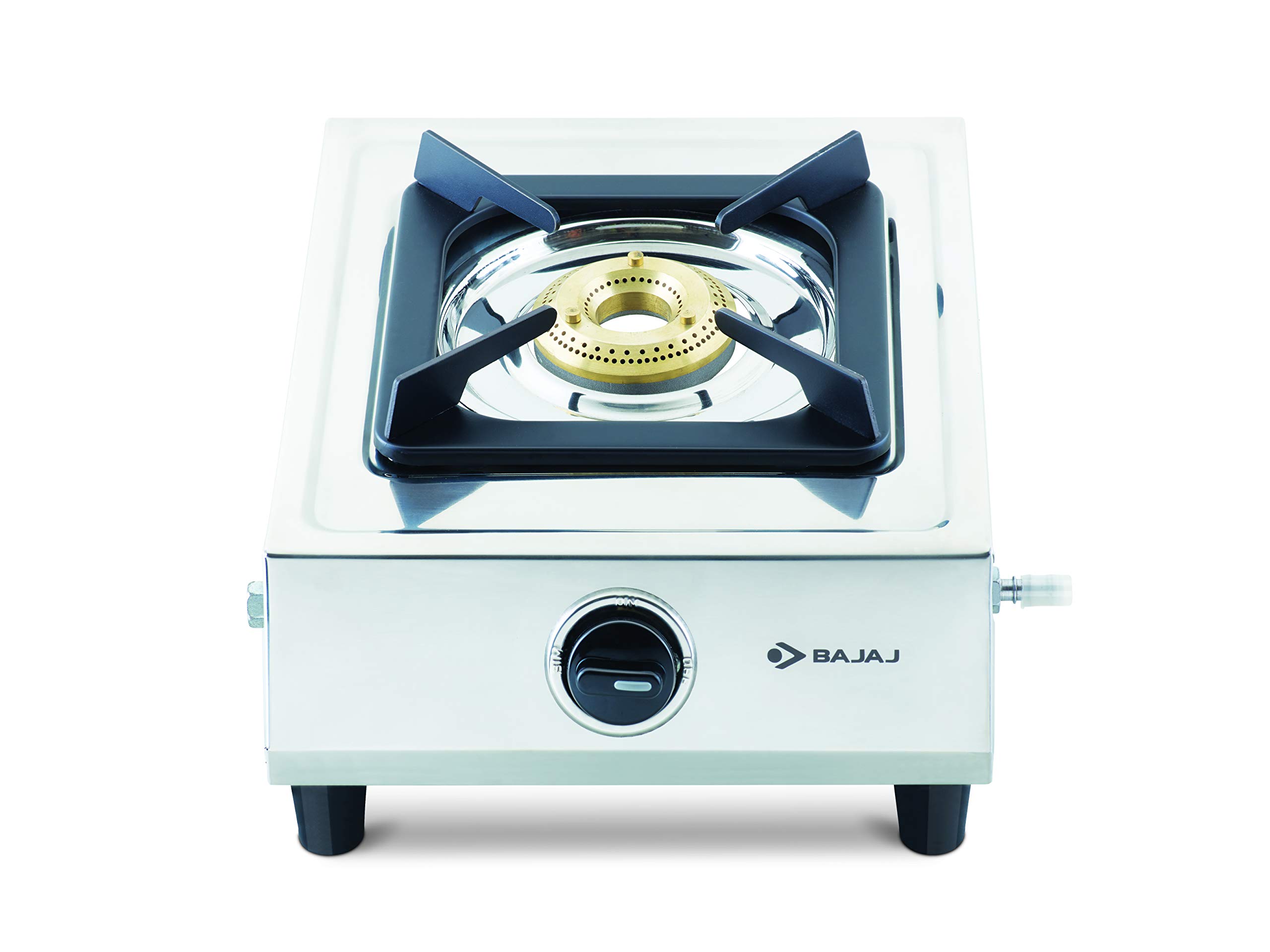 Bajaj SINGLE BURNER WITH REMOVABLE DRIP TRAY STAINLESS STEEL GAS STOVE, (Silver, Medium, 1BRSS6)
