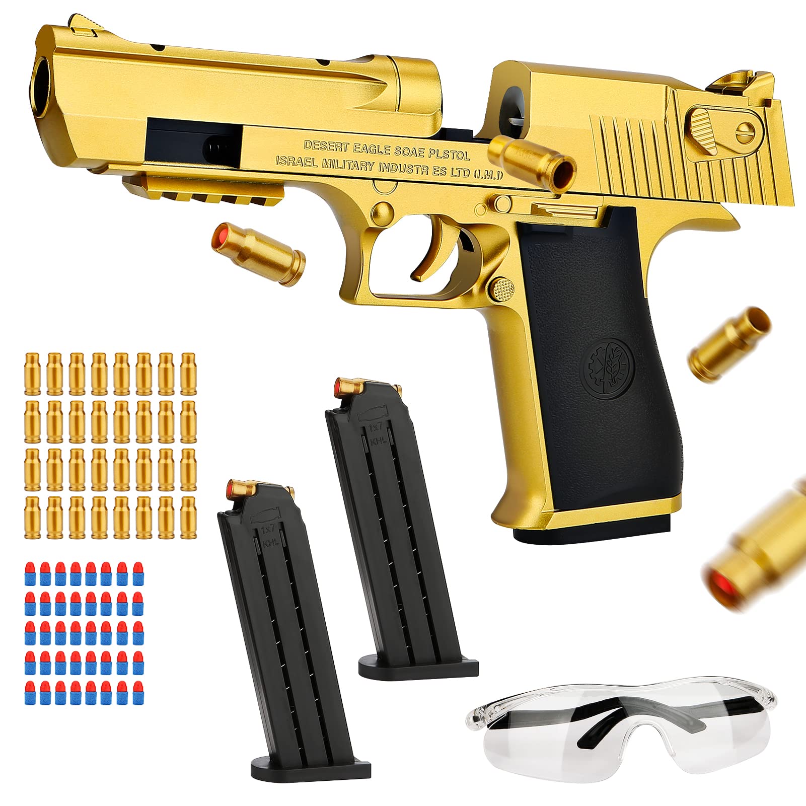 Toy Gun with Soft Bullets, Toy Pistol with Jump Ejecting Mag, Toys Foam Blaster with 40 Pcs EVA Darts, Gifts for Boys Kids and Girls Ages 14+