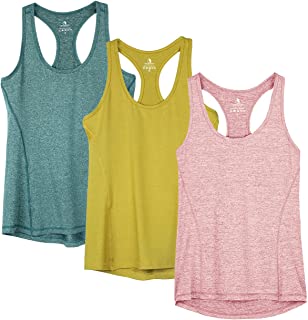 Workout Tank Tops for Women - Racerback Athletic Yoga Tops, Running Exercise Gym Shirts(Pack of 3)