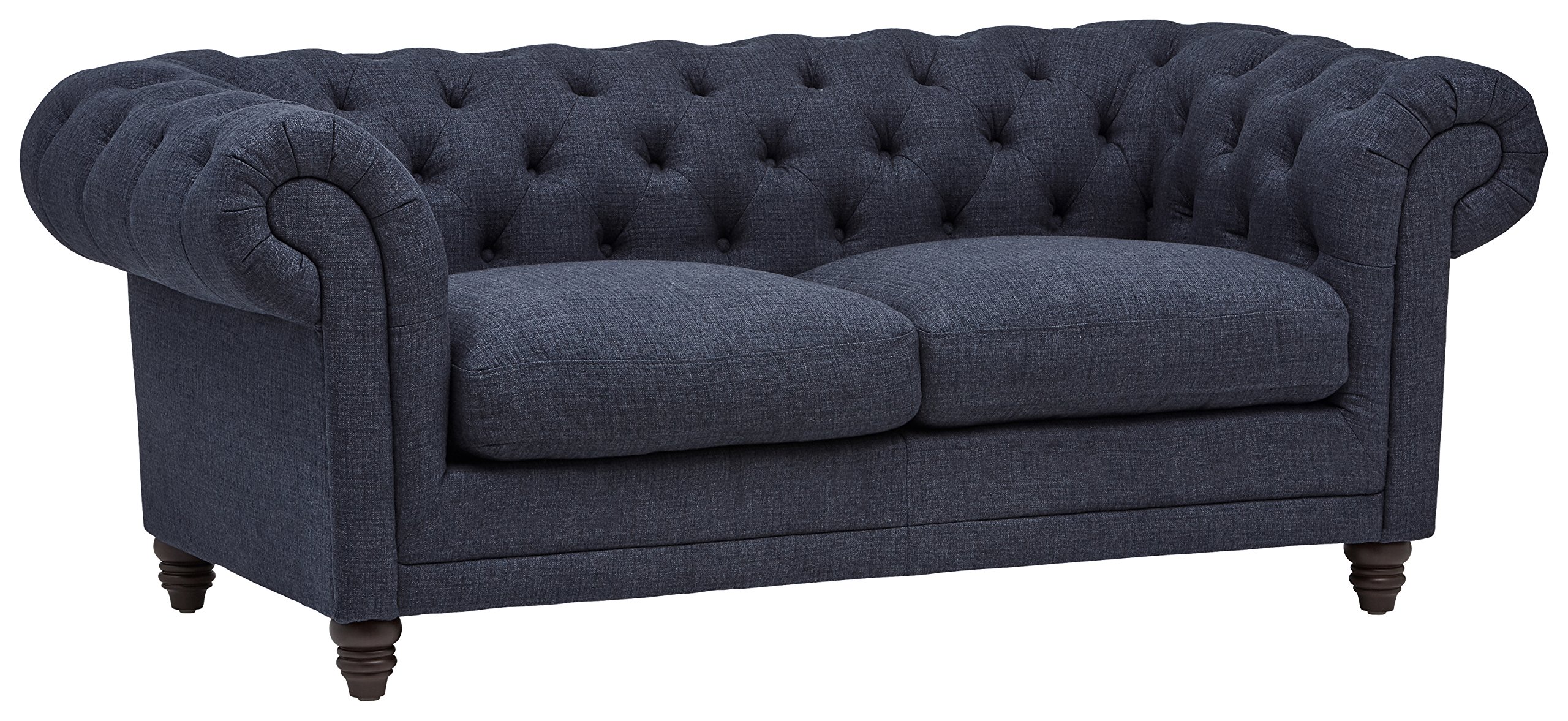 Amazon Brand – Stone & Beam Bradbury Chesterfield Tufted Loveseat Sofa Couch, 78.7"W, Navy