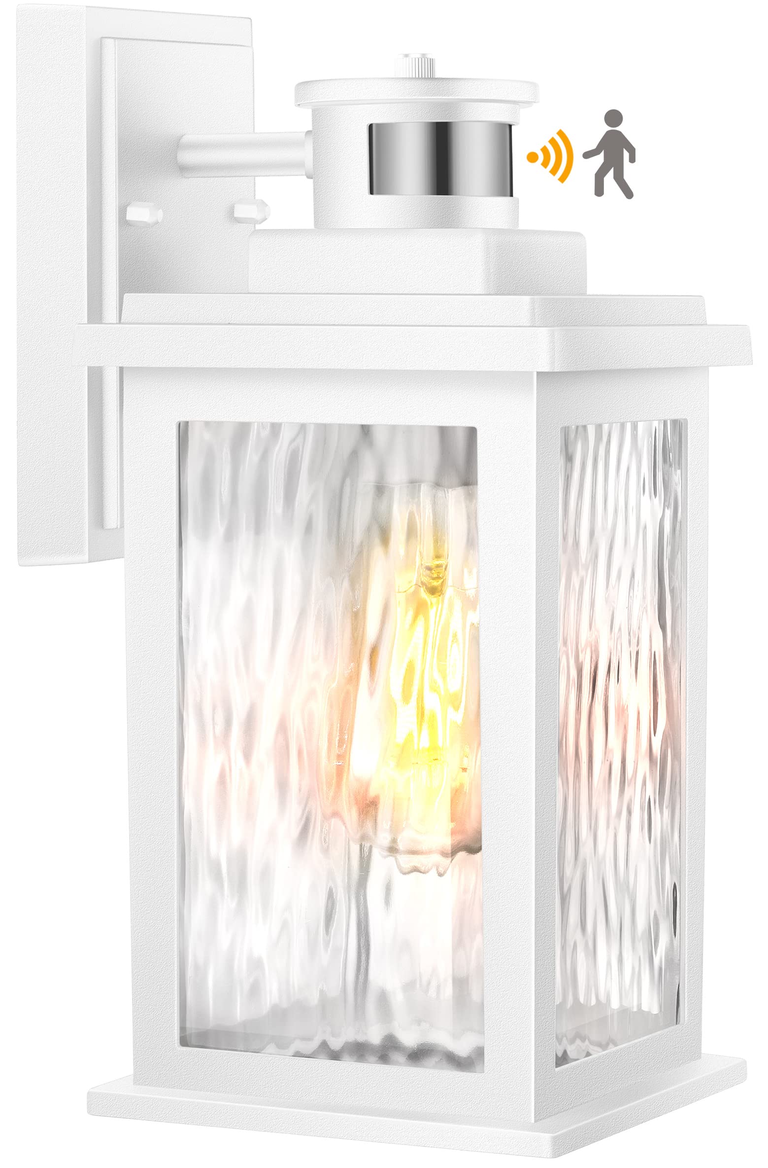 VIANIS Motion Sensor Outdoor Lights, White Dusk to Dawn Outdoor Lighting Wall Mount, Aluminum Waterproof Modern Exterior Garage Lights, Outdoor Lanterns for Front Porch Patio, Entryway, Front Door