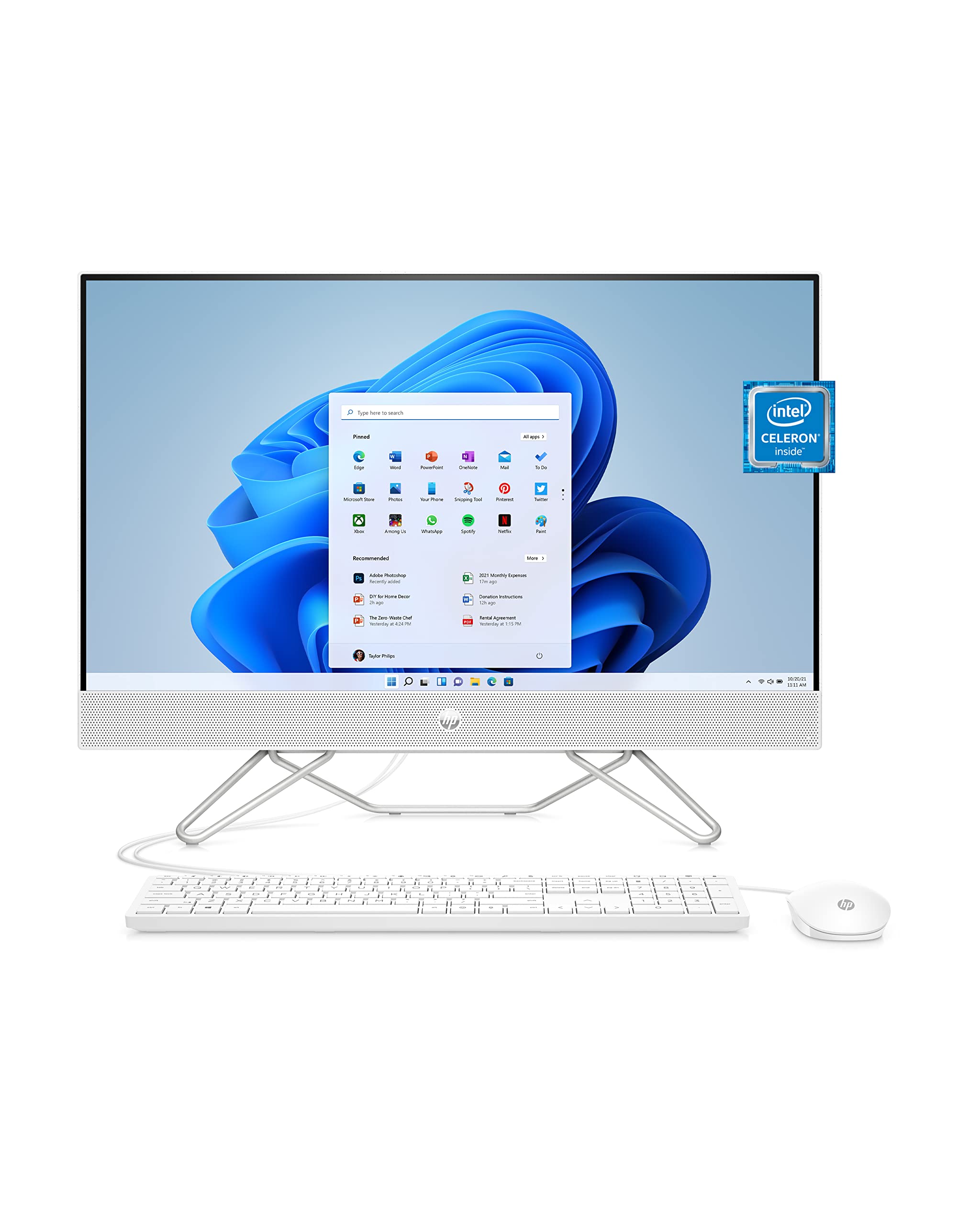 HP 23.8” All-in-One Desktop PC, Intel Celeron Processor J4025, 8 GB RAM, 256 GB SSD, Full HD Micro-Edge Display, Windows 11 Home, 720p Privacy Webcam, Wi-Fi and Bluetooth Combo (24-cb0010, 2022)