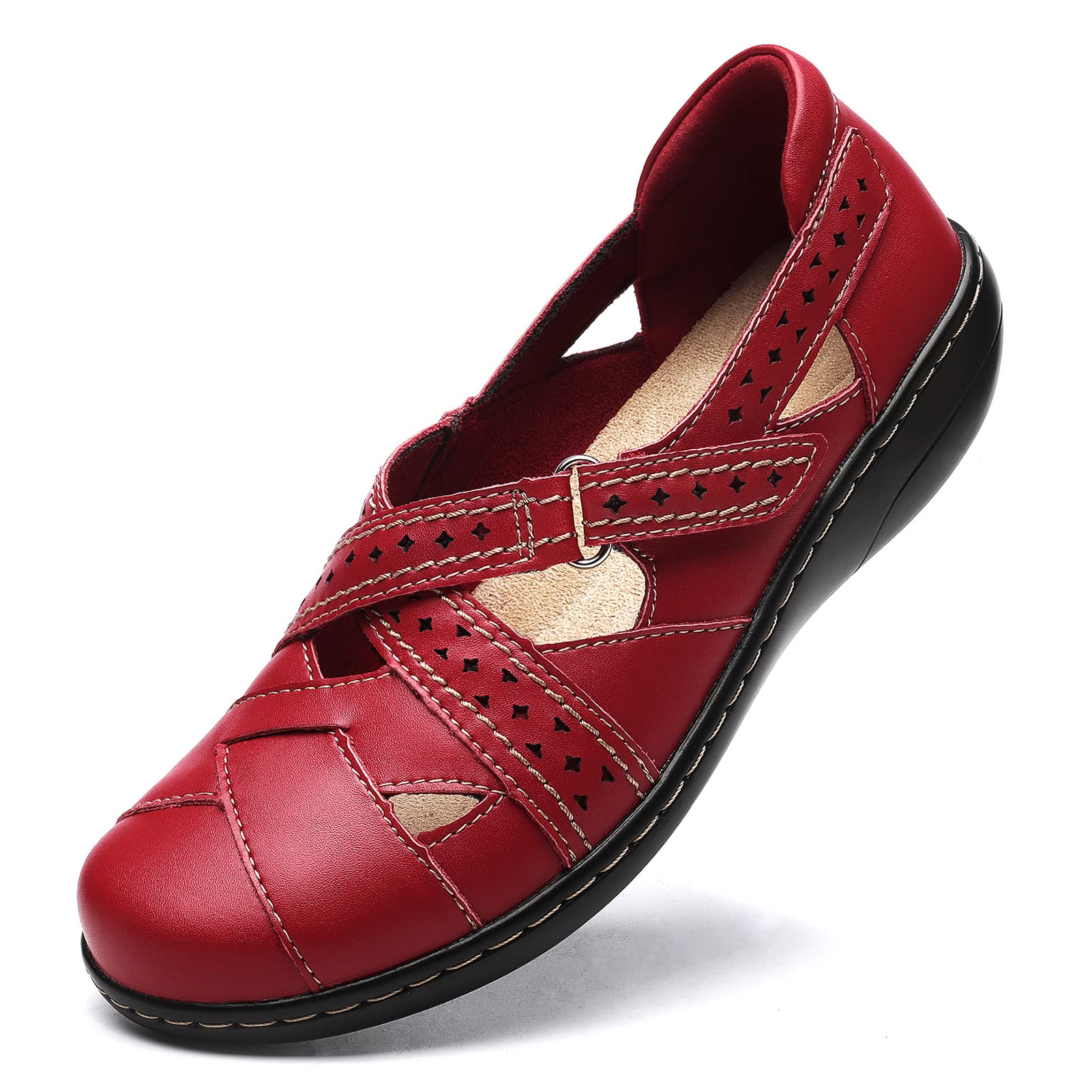 Women's Casual Loafers Cute Slip On Comfort Walking Flats Leather Driving Moccasins Fashion Closed Toe Boat Shoes